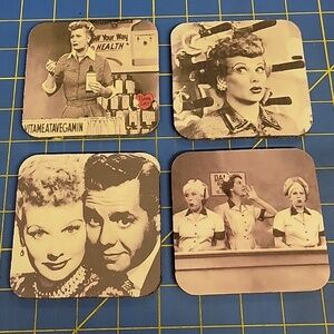 I Love Lucy Foam Coaster Set of 4 -  3.5" x 4"